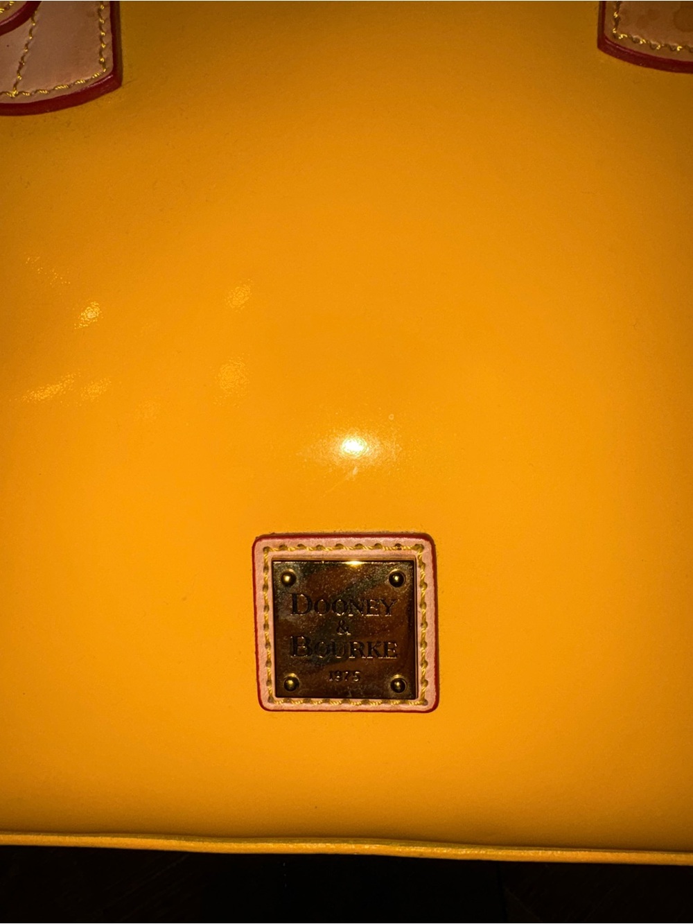 Dooney & Bourke Yellow Patent Leather Domed Satchel + Dust Bag & Reg Card - Picture 10 of 12